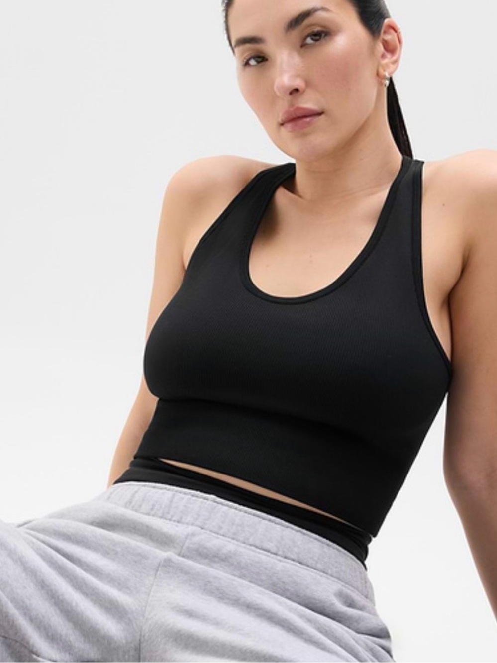 Athleta black racharge seamless racerback tank medium size